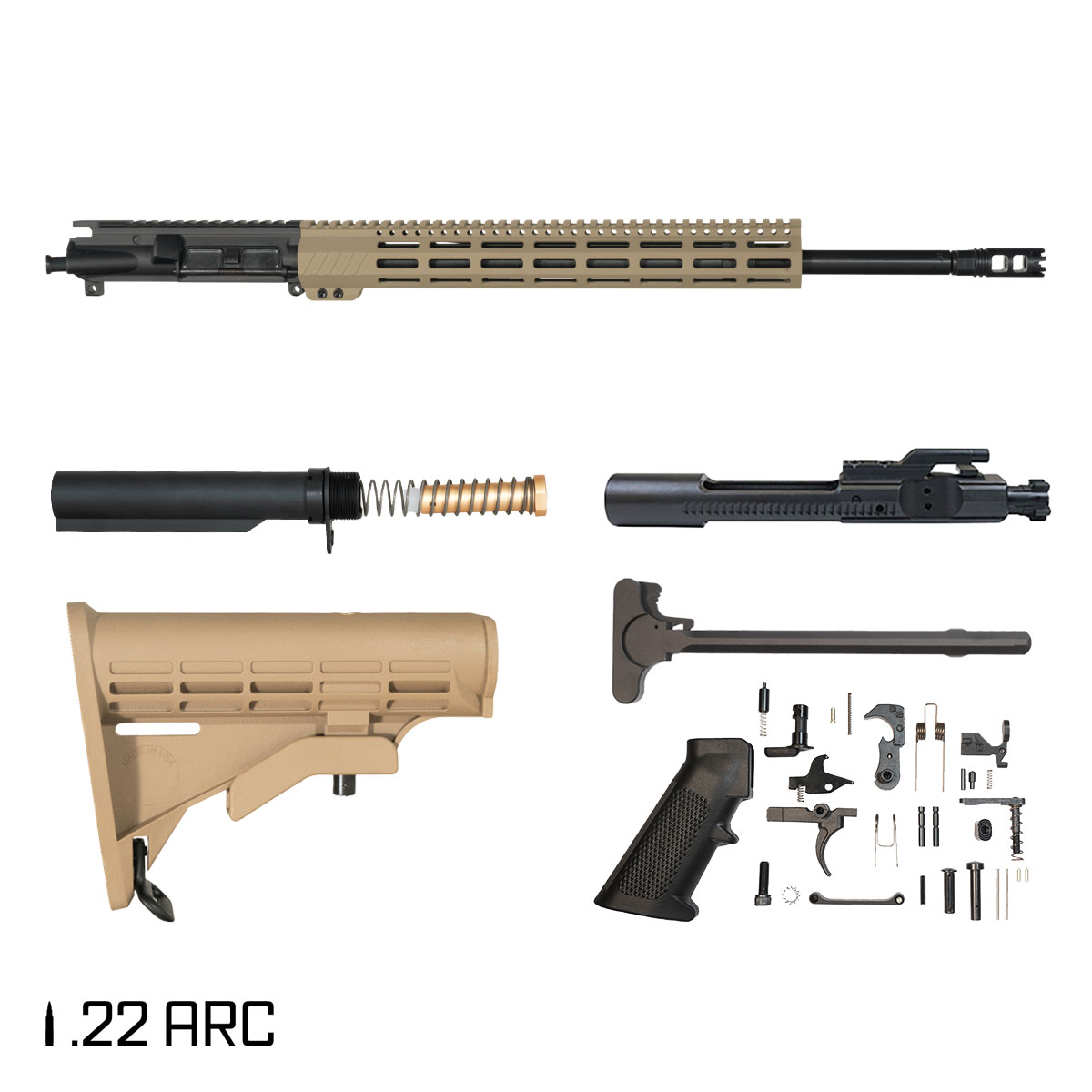 Davidson Defense Creosote 20-inch Rifle-Gas 1:7 22 ARC AR-15 M-Lok Handguard Rifle Full Build Kit