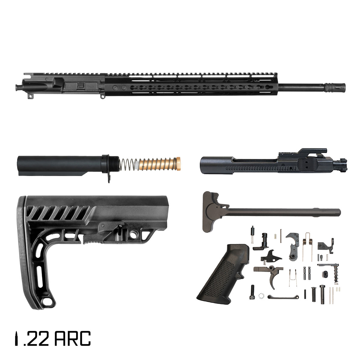 Davidson Defense 22 DARC 20-inch Rifle-Gas 1:7 22 ARC AR-15 KeyMod Handguard Rifle Full Build Kit