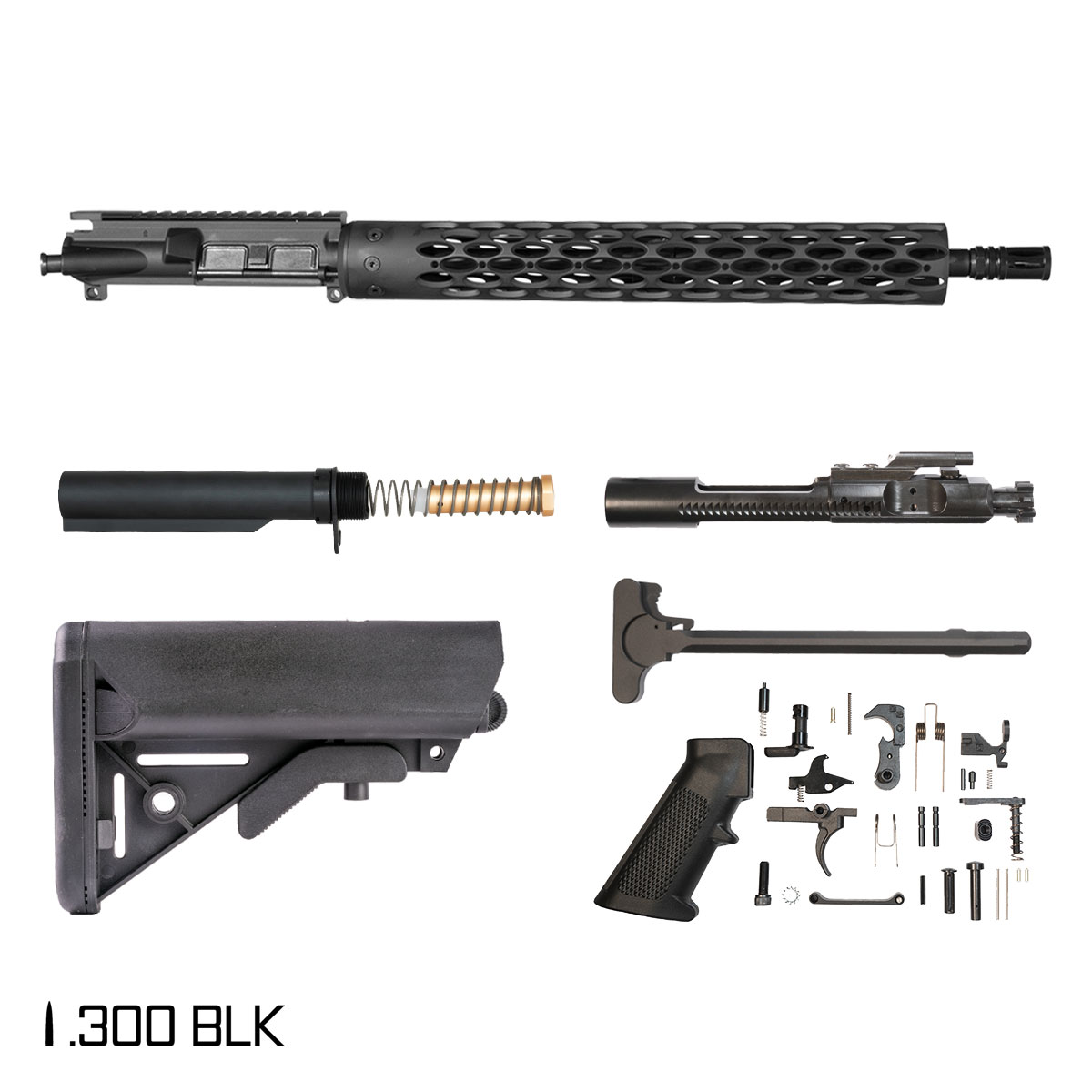 Davidson Defense Orbital Strike 16-inch Pistol-Gas 1:8 .300 BLK AR-15 Custom Handguard Rifle Full Build Kit