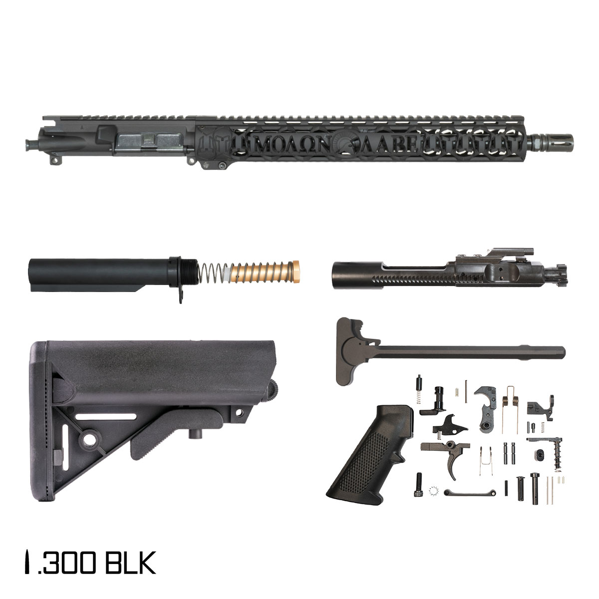 Davidson Defense Agamemnon 16-inch Pistol-Gas 1:8 .300 Blackout AR-15 Freefloat Picatinny & M-Lok Handguard Rifle Full Build Kit