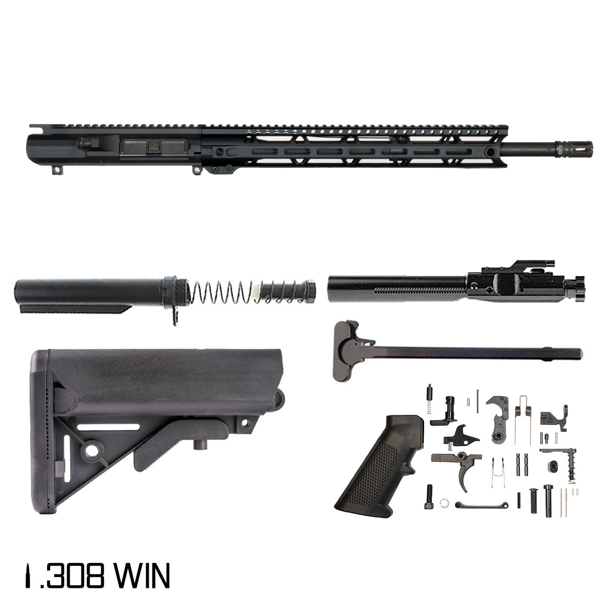 Davidson Defense ECHO-XVIII 18-inch Rifle-Gas 1:10 .308 Win AR-10 Freefloat M-Lok Handguard Rifle Full Build Kit