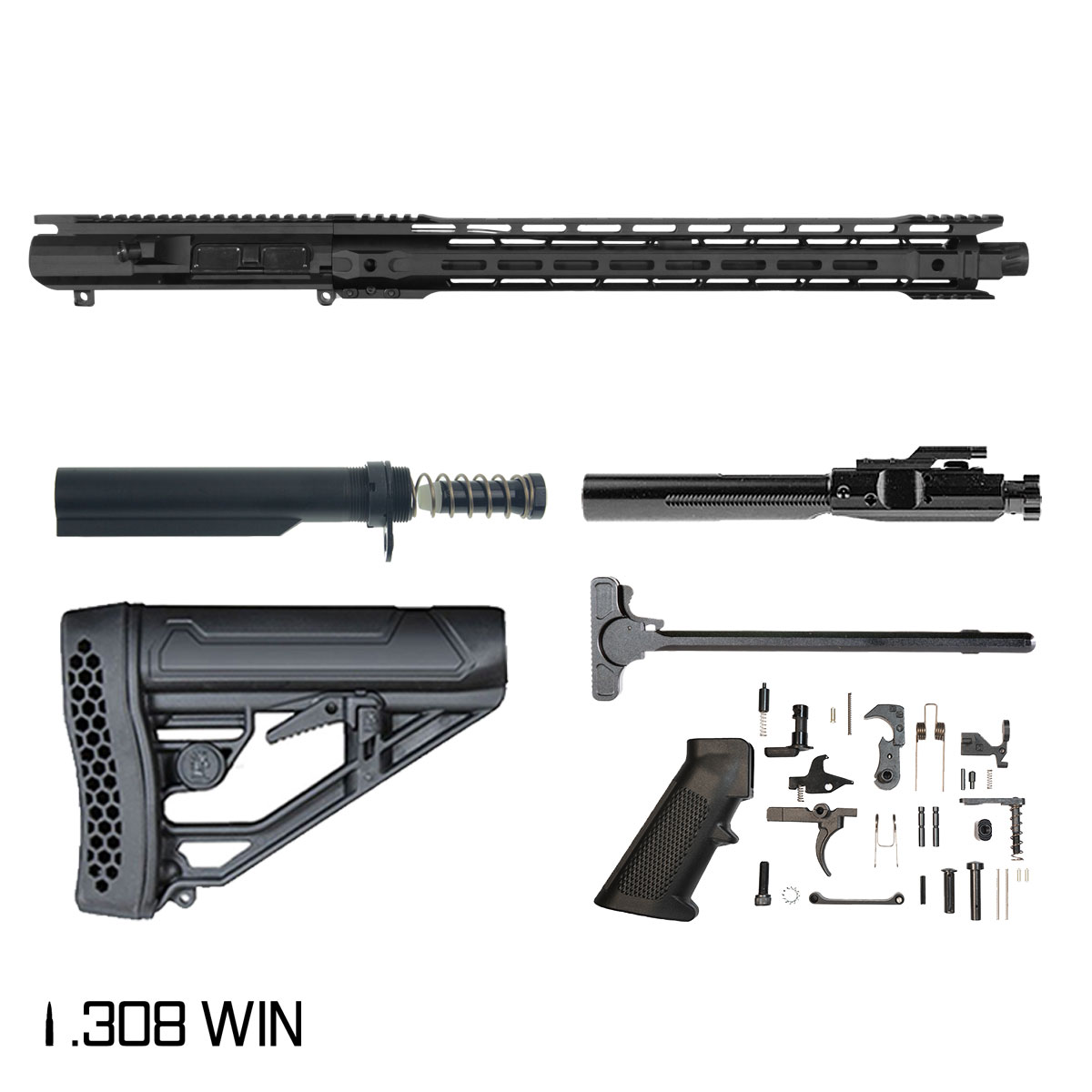 Davidson Defense Railborn 18-inch Mid-Gas 1:10 .308 Win AR-10 Freefloat M-Lok Handguard Rifle Full Build Kit