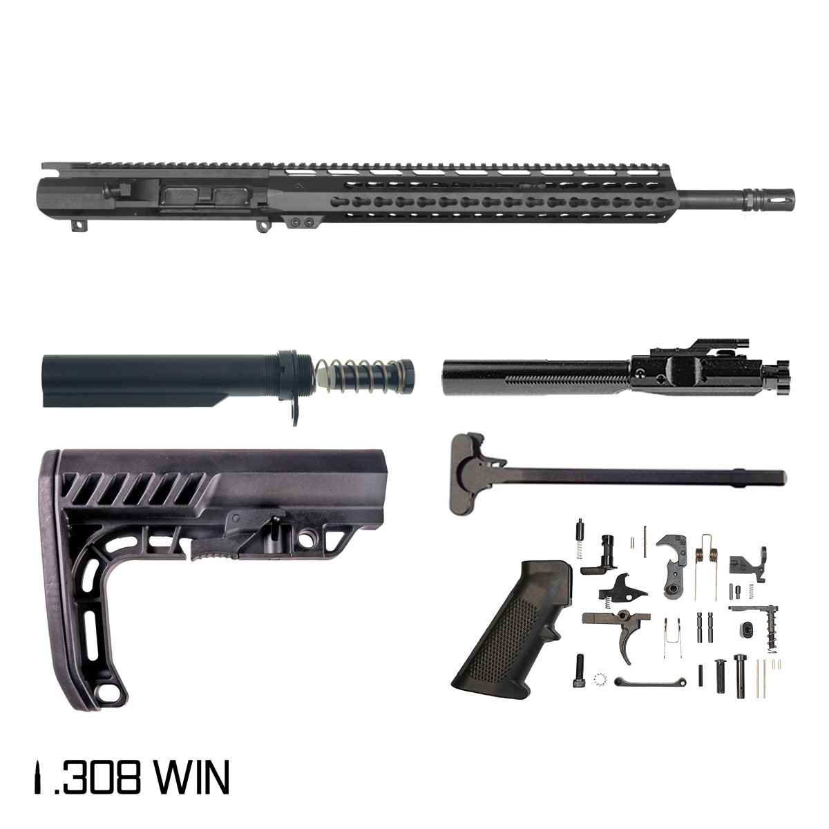 Davidson Defense Novaform 18-inch Mid-Gas 1:10 .308 Win AR-10 Freefloat Keymod Handguard Rifle Full Build Kit