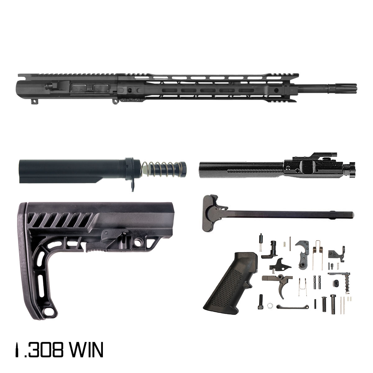 Davidson Defense Starlance 18-inch Mid-Gas 1:10 .308 Win AR-10 Freefloat M-Lok Handguard Rifle Full Build Kit