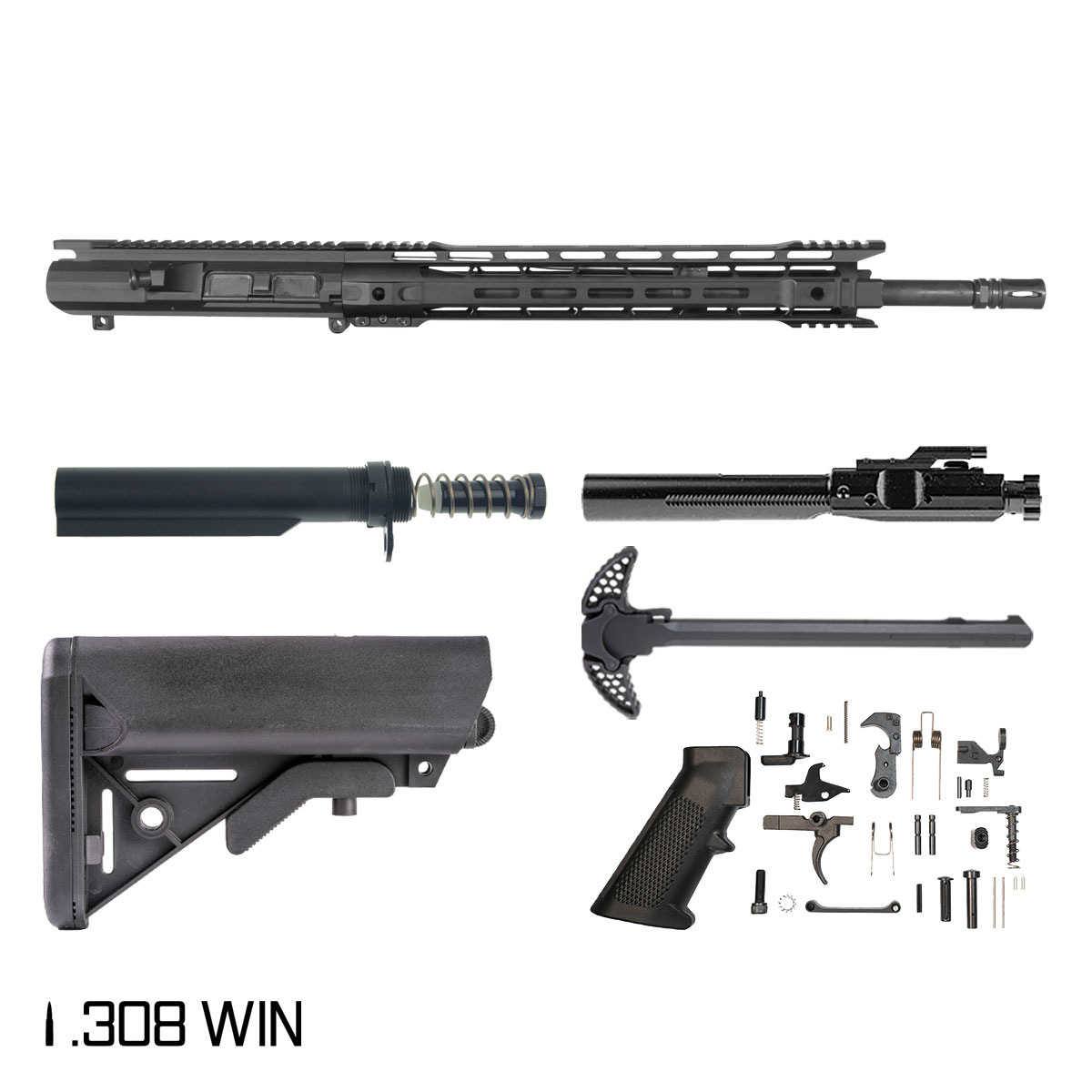 Davidson Defense Sedna 18-inch Mid-Gas 1:10 .308 Win AR-10 Freefloat M-Lok Handguard Rifle Full Build Kit