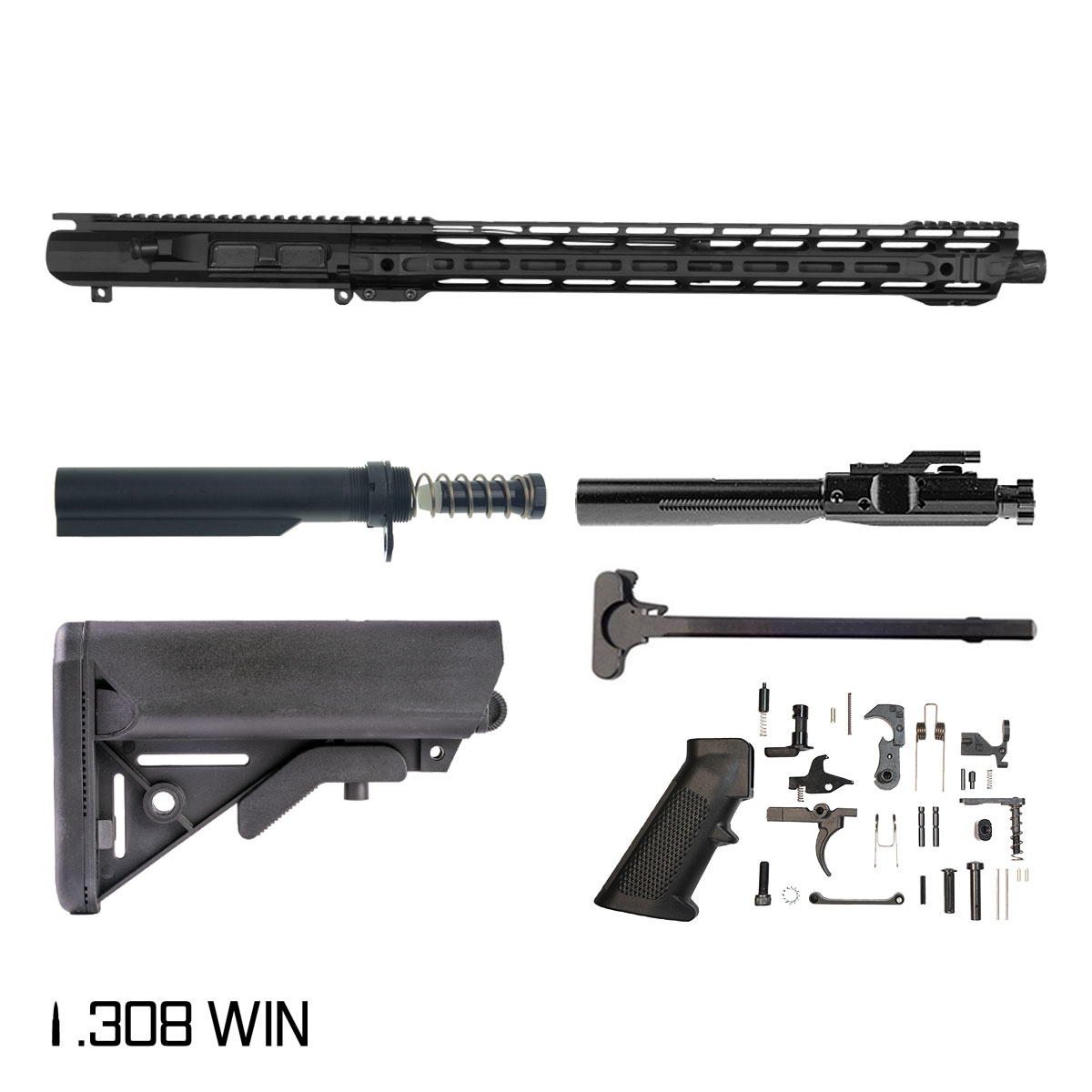 Davidson Defense Atriox 18-inch Mid-Gas 1:10 .308 Win AR-10 Freefloat M-Lok Handguard Rifle Full Build Kit