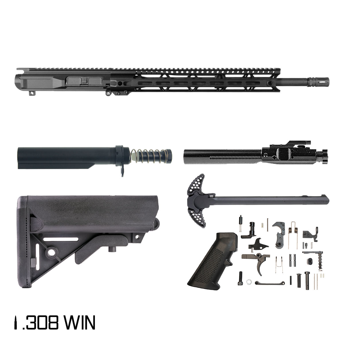 Davidson Defense Timberline 18-inch Mid-Gas 1:10 .308 Win AR-10 M-Lok Handguard Rifle Full Build Kit