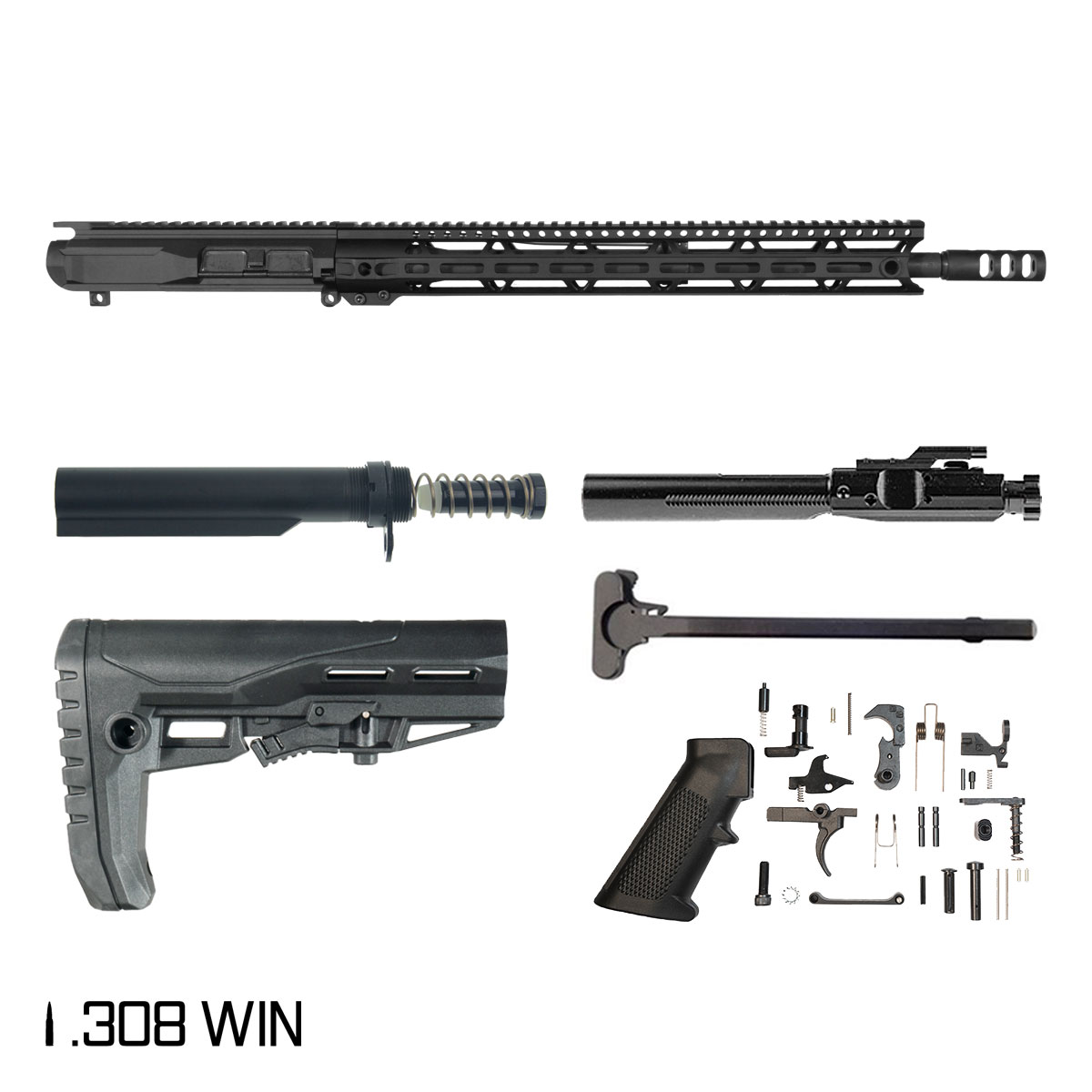 Davidson Defense Kilo 18-inch Mid-Gas 1:10 .308 Win AR-10 Freefloat Handguard Rifle Full Build Kit