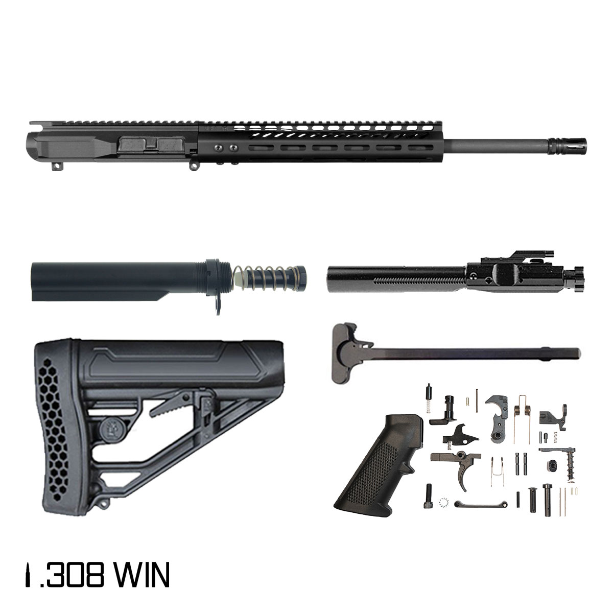 Davidson Defense Iron Storm 18-inch Mid-Gas 1:10 .308 Win AR-10 M-Lok Handguard Rifle Full Build Kit