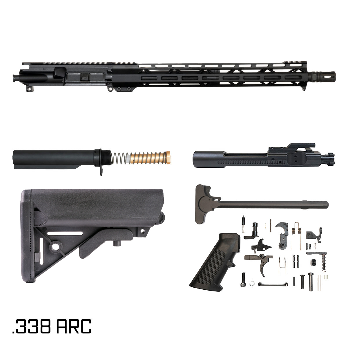Davidson Defense Final Gravity 16-inch Carbine-Gas 1:8 .338 ARC AR-15 Freefloat M-Lok Handguard Rifle Full Build Kit