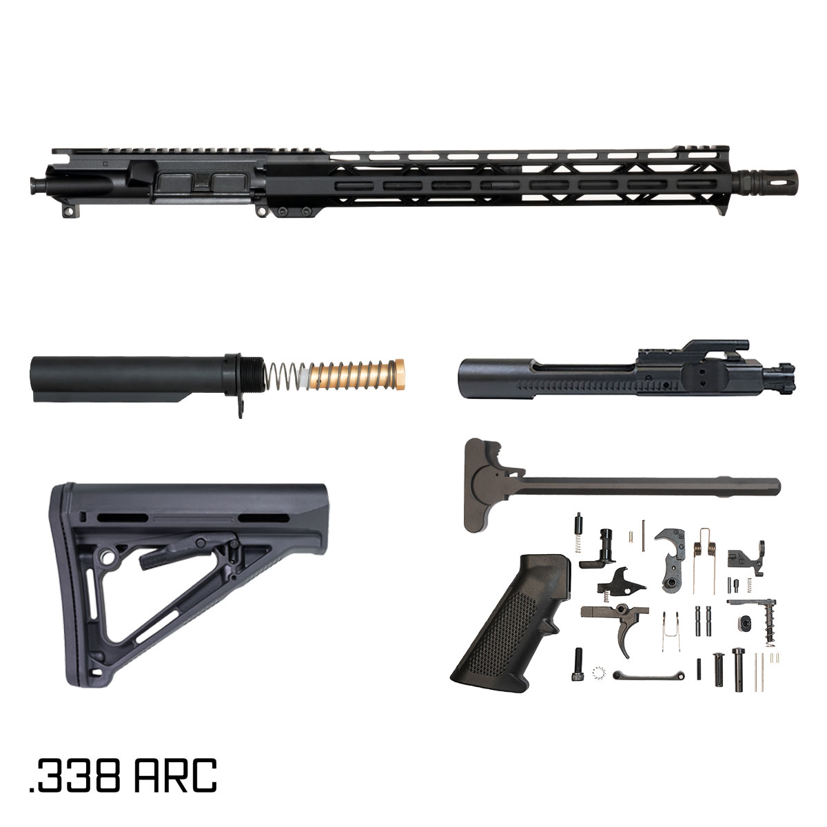 Davidson Defense Final Gravity 16-inch Carbine-Gas 1:8 .338 ARC AR-15 Freefloat M-Lok Handguard Rifle Full Build Kit