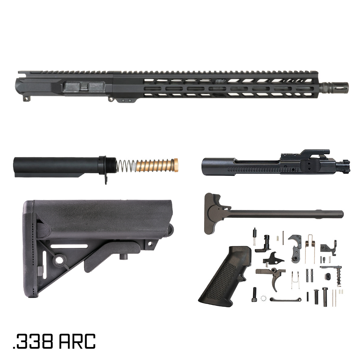 Davidson Defense Ronin 16-inch Carbine-Gas 1:8 .338 ARC AR-15 Freefloat M-Lok Handguard Rifle Full Build Kit