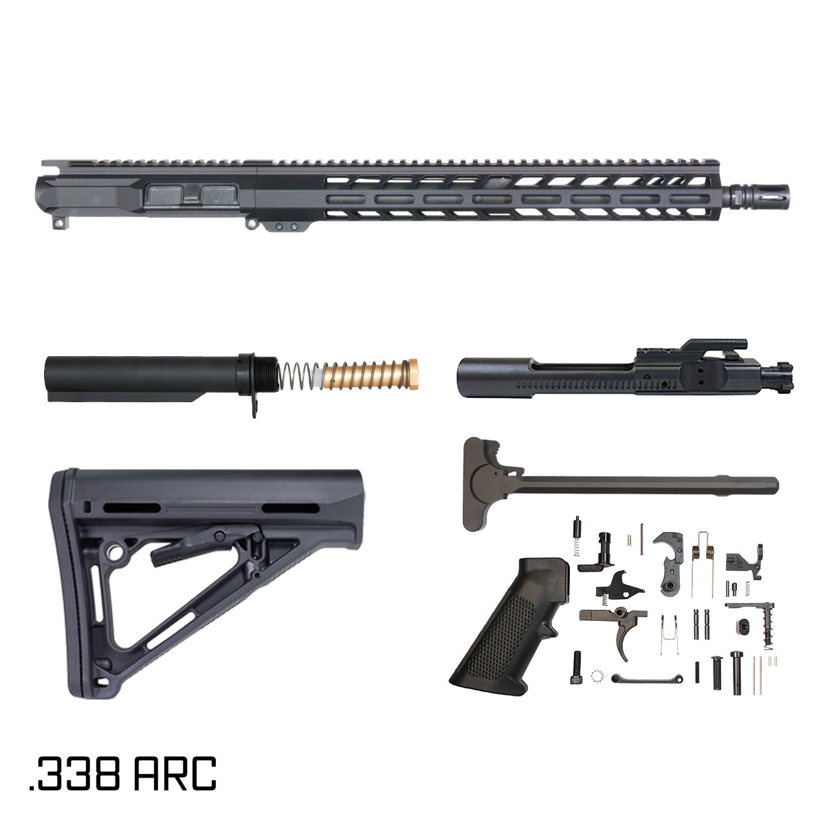 Davidson Defense Ronin 16-inch Carbine-Gas 1:8 .338 ARC AR-15 Freefloat M-Lok Handguard Rifle Full Build Kit
