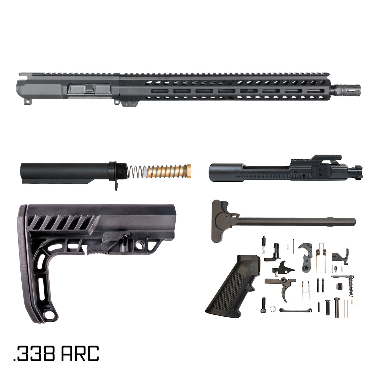 Davidson Defense Cutlass 16-inch Carbine-Gas 1:8 .338 ARC AR-15 Freefloat M-Lok Handguard Rifle Full Build Kit