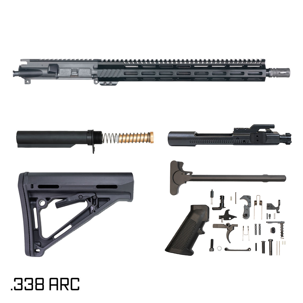 Davidson Defense Aegis 16-inch Carbine-Gas 1:8 .338 ARC AR-15 Freefloat M-Lok Handguard Rifle Full Build Kit