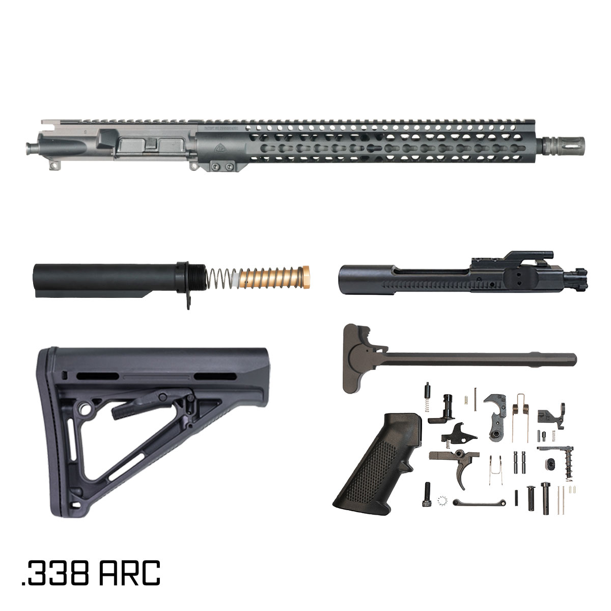 Davidson Defense Warden Patrol 16-inch Carbine-Gas 1:8 .338 ARC AR-15 Freefloat Keymod Handguard Rifle Full Build Kit