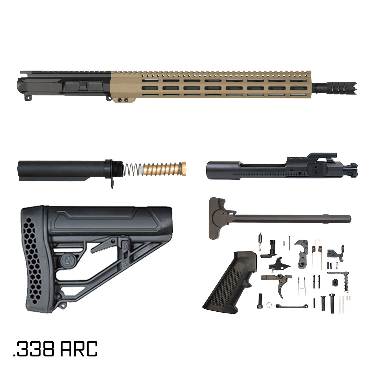Davidson Defense Heavy Crown 16-inch Carbine-Gas 1:8 338 ARC AR-15 M-Lok Rifle Full Build Kit