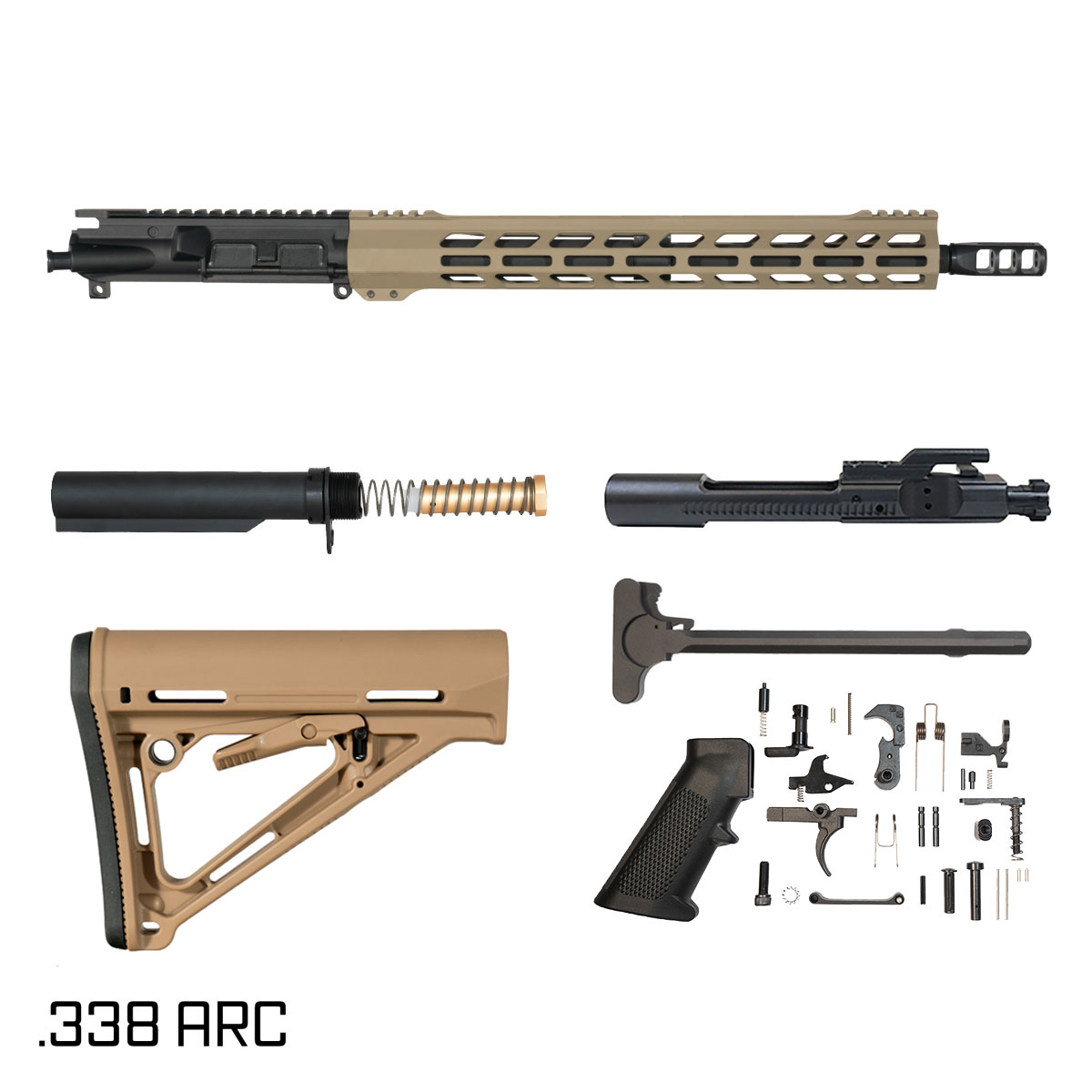 Davidson Defense Sandman 16-inch Carbine-Gas 1:8 338 ARC AR-15 M-Lok Handguard Rifle Full Build Kit