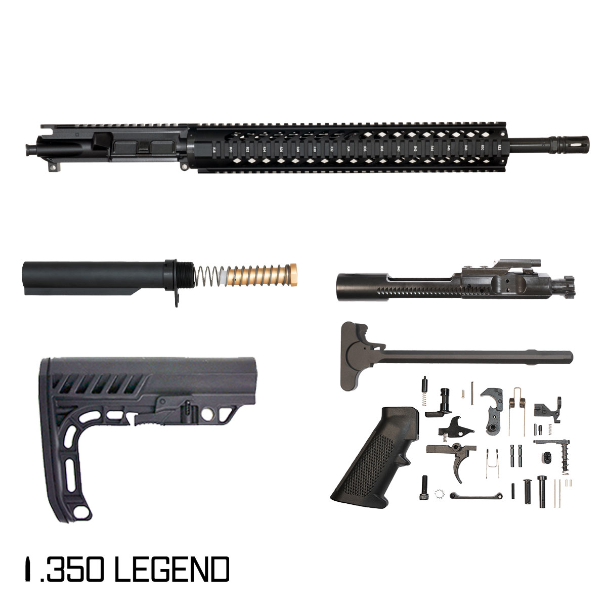 Davidson Defense Dropshadow 18-inch Carbine-Gas 1:16 .350 Legend AR-15 Freefloat Quad-Rail Handguard Rifle Full Build Kit
