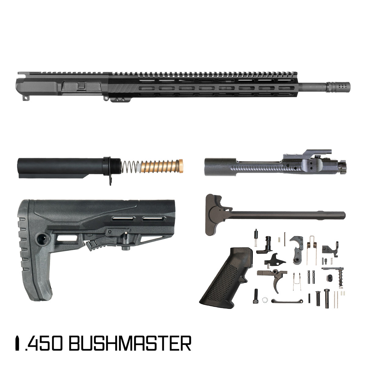 Davidson Defense Koschei 18-inch Mid-Gas 1:24 .450 Bushmaster AR-15 Freefloat M-Lok Handguard Rifle Full Build Kit
