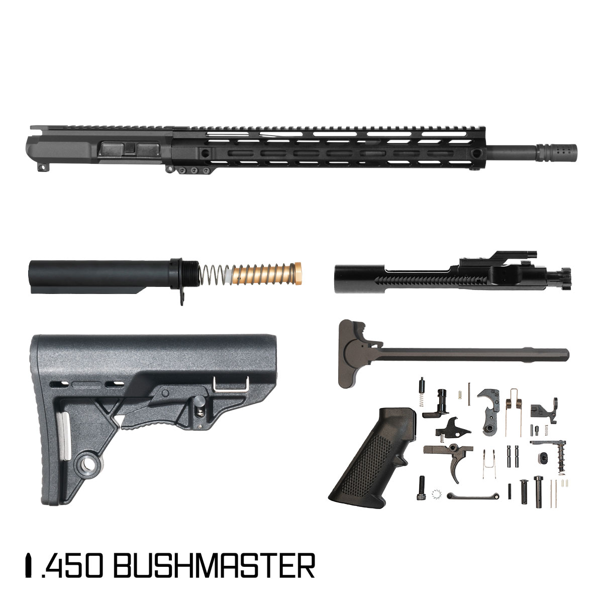Davidson Defense Moroi 18-inch Mid-Gas 1:24 .450 Bushmaster AR-15 M-Lok Handguard Rifle Full Build Kit