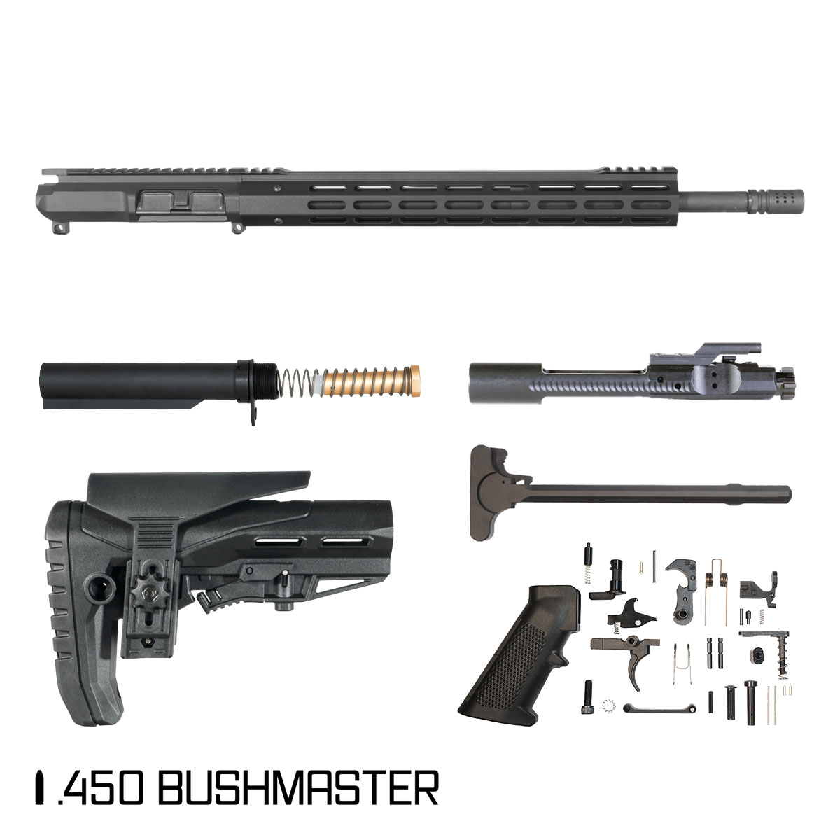 Davidson Defense Invictus 18-inch Mid-Gas 1:24 .450 Bushmaster AR-15 Freefloat M-Lok Handguard Rifle Full Build Kit