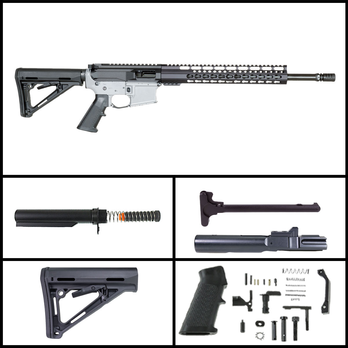  Rainforest Reaper 16-inch AR-15 .45 ACP Drop In Trigger Ready Rifle Full Build Kit