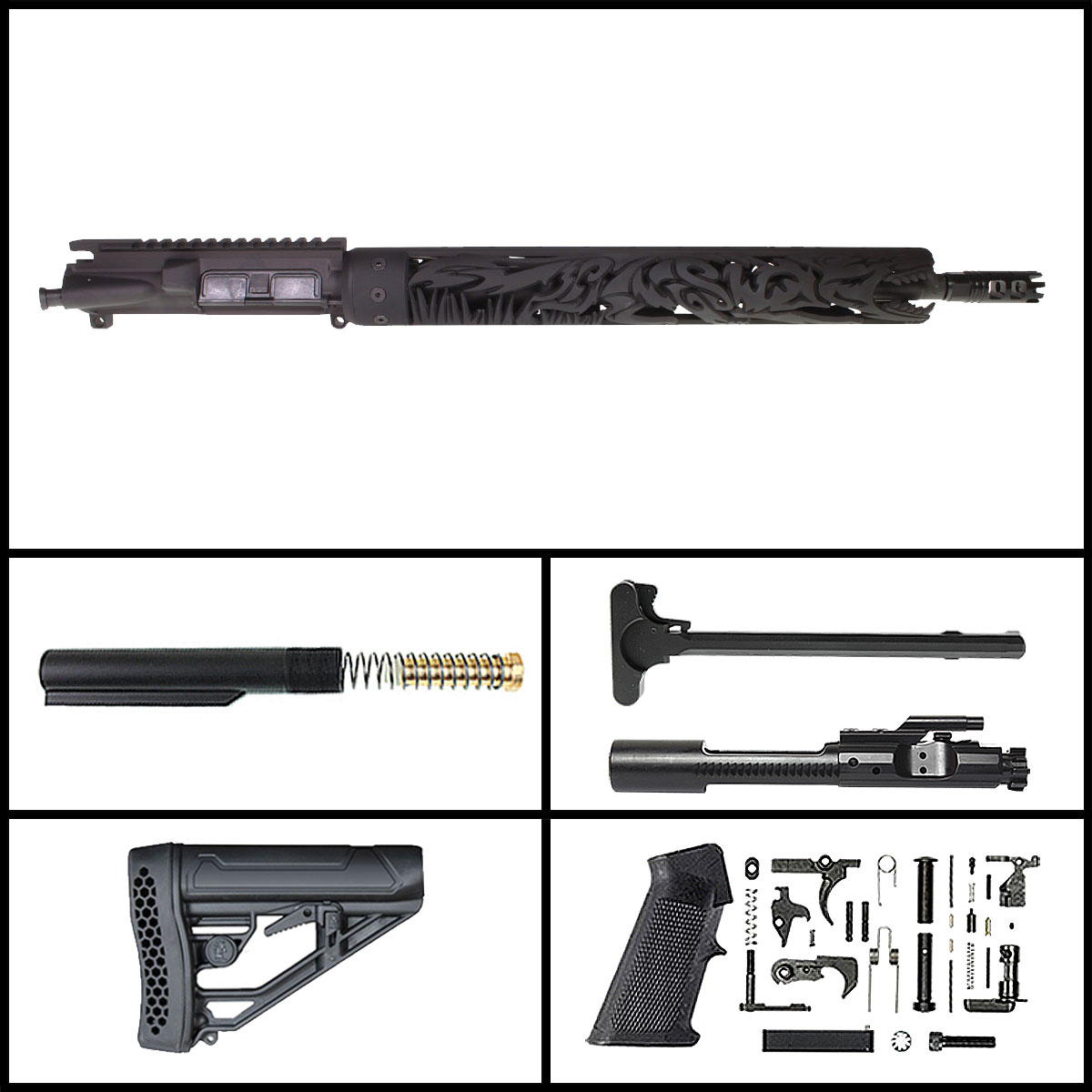 Davidson Defense 'Tourmaline' 16-inch AR-15 5.56 NATO Parkerized Rifle Full Build Kit