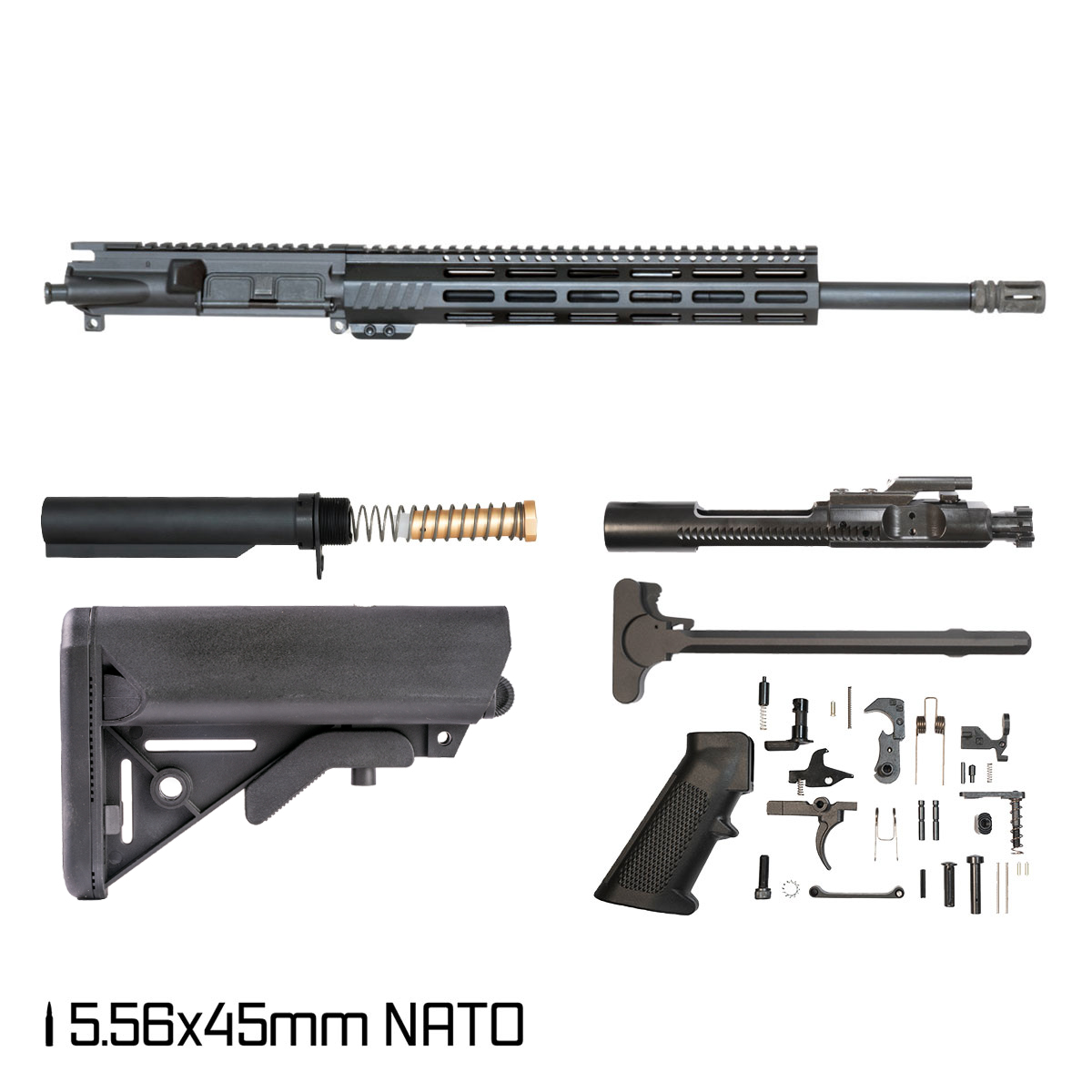 Davidson Defense Aegis w/SOPMOD Style Stock 16-inch Carbine-Gas 1:7 5.56 NATO AR-15 Freefloat M-Lok Handguard Rifle Full Build Kit