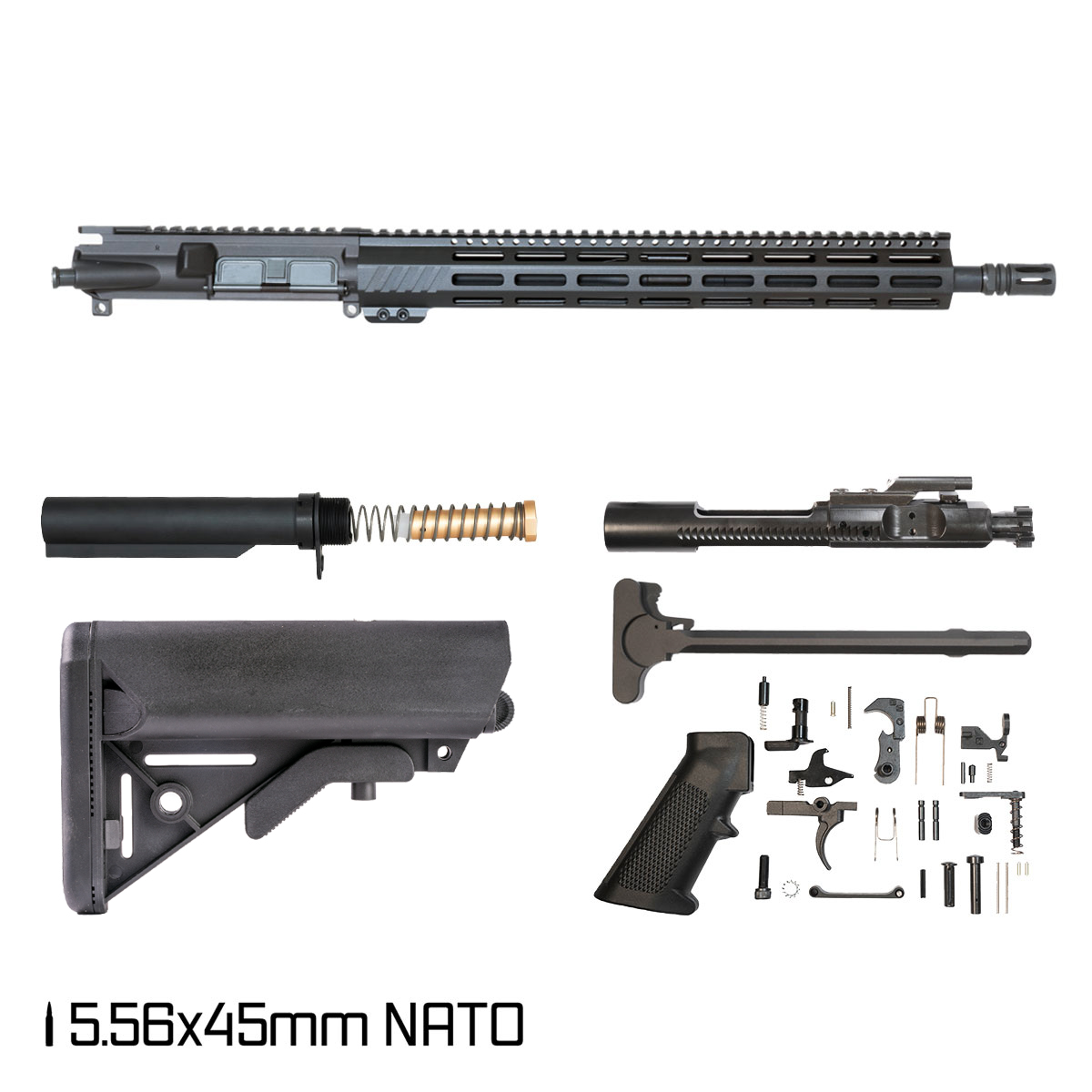 Davidson Defense Aegis 16-inch Carbine-Gas 1:7 Nitrided 5.56 NATO AR-15 Freefloat M-Lok Handguard Rifle Full Build Kit