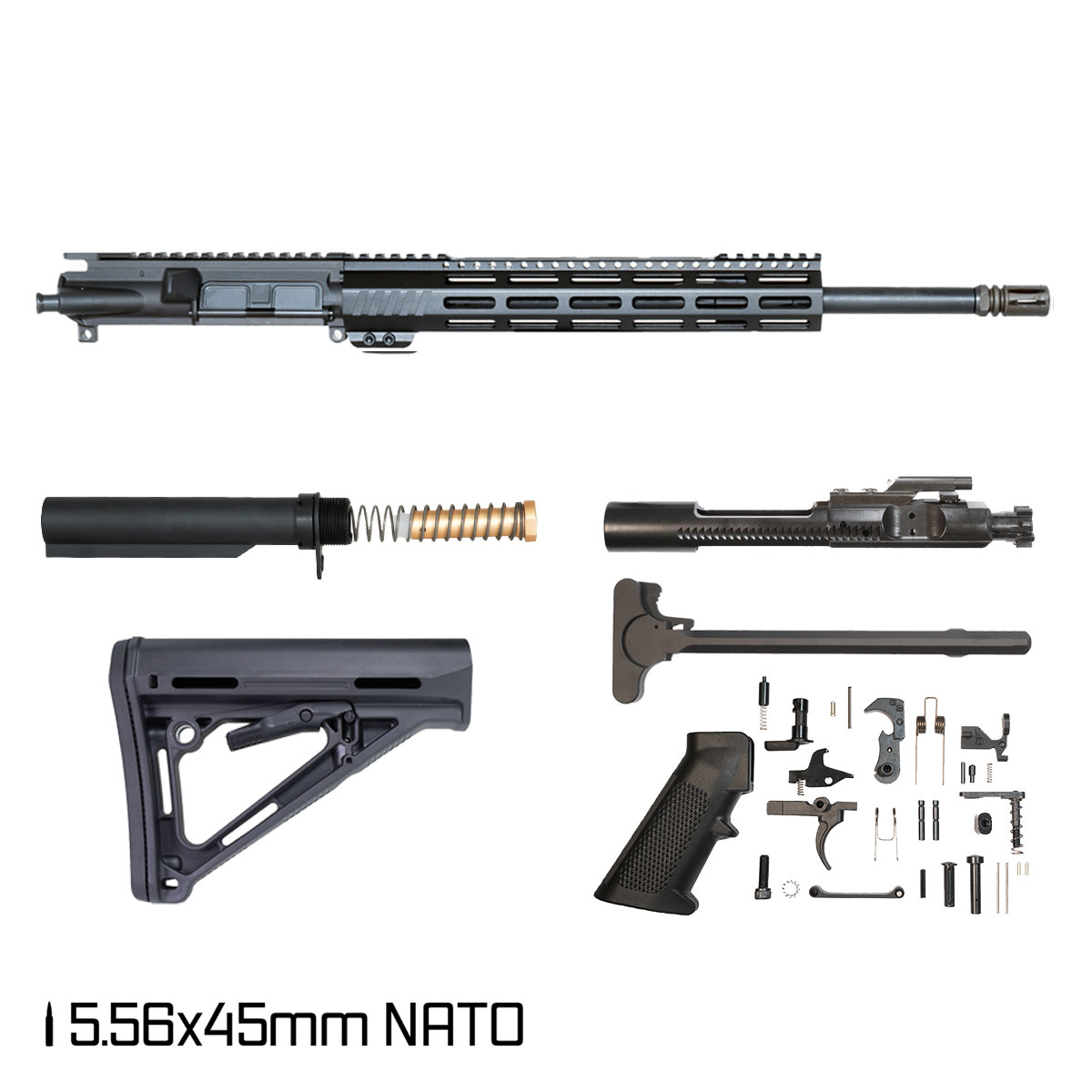 Davidson Defense Aegis Lightweight 16.5-inch Mid-Gas 1:7 5.56 NATO AR-15 Freefloat M-Lok Handguard Rifle Full Build Kit