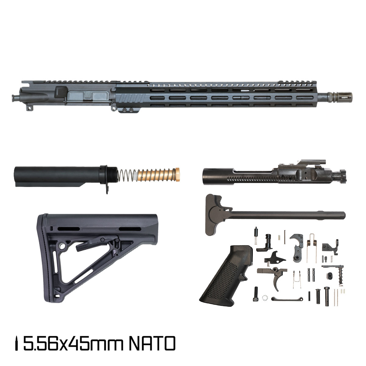 Davidson Defense Aegis Lightweight 16.5-inch Mid-Gas 1:7 5.56 NATO AR-15 15-inch Freefloat M-Lok Handguard Rifle Full Build Kit