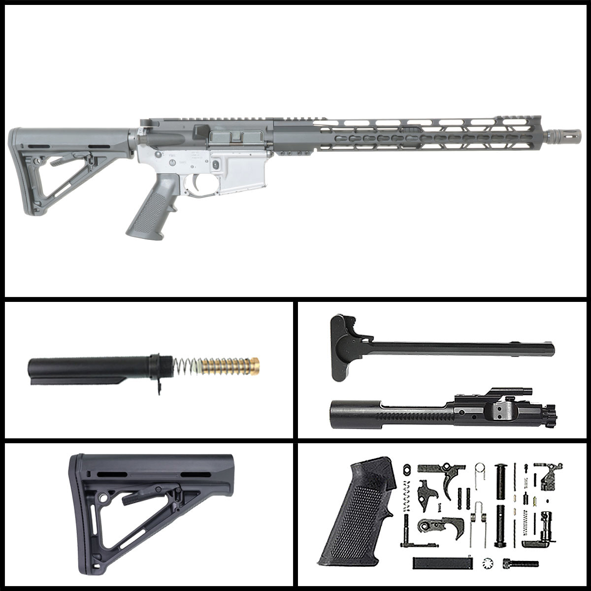 Davidson Defense 'The Novice' 16-inch AR-15 5.56 NATO Parkerized Rifle Full Build Kit