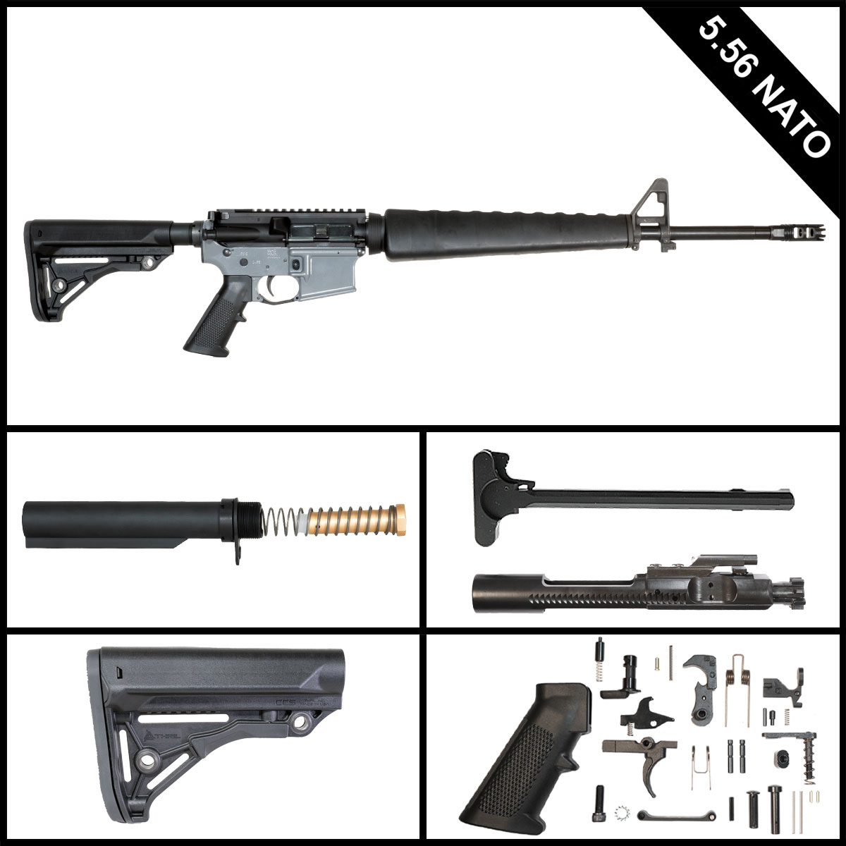 Davidson Defense Silver Dove 20-inch AR-15 5.56 NATO Rifle Full Build Kit