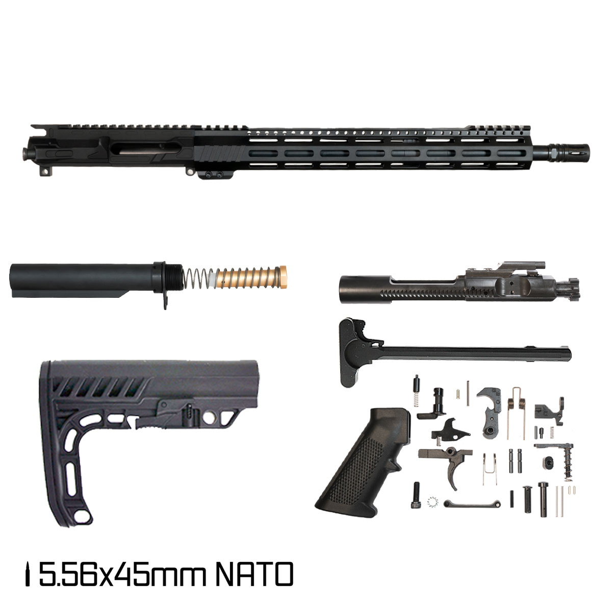 DTT The Opener 16.5-inch Mid-Gas 1:7 5.56 NATO AR-15 Freefloat M-Lok Handguard Rifle Full Build Kit