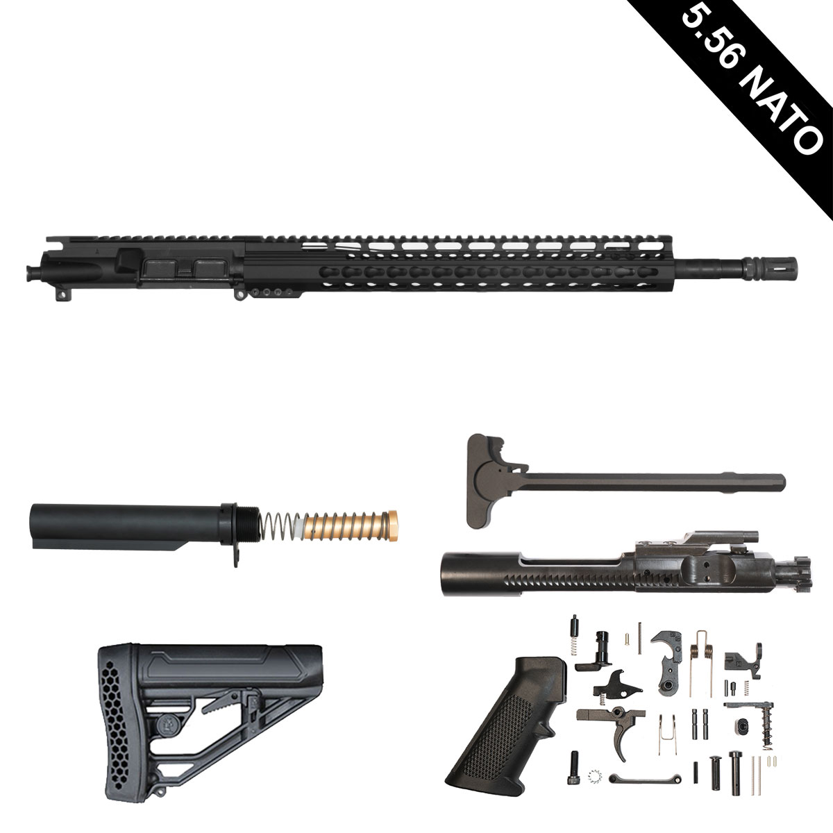 Davidson Defense Knightfall 18-inch Rifle-Gas 5.56 NATO AR-15 Rifle Full Build Kit