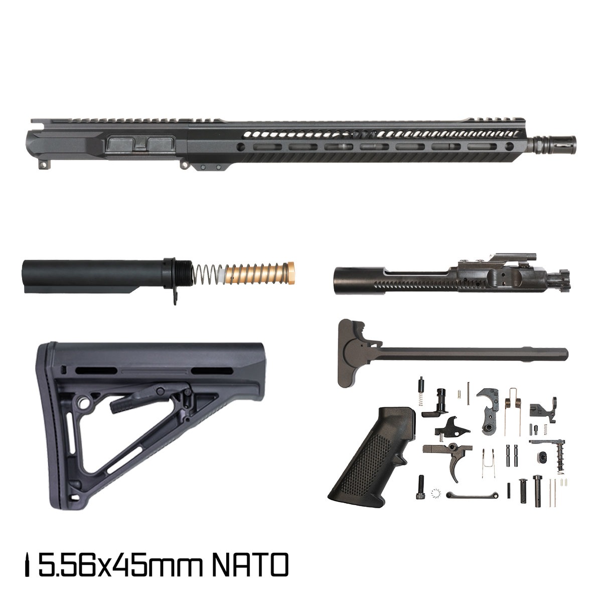 Davidson Defense Ronin Competition 16-inch Carbine-Gas 1:7 5.56 NATO AR-15 Freefloat M-Lok Handguard Rifle Full Build Kit