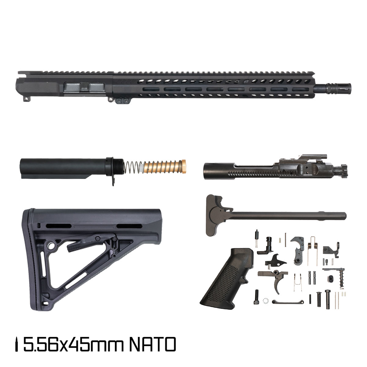 Davidson Defense Cutlass 16.5-inch Mid-Gas 1:7 5.56 NATO AR-15 Freefloat M-Lok Handguard Rifle Full Build Kit