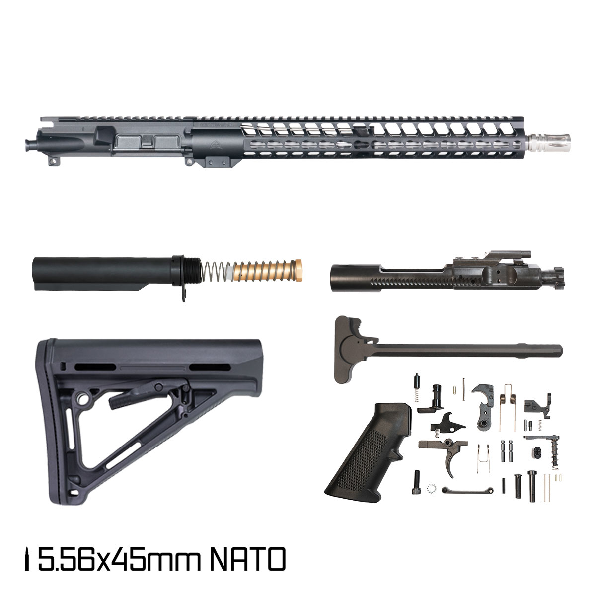 Davidson Defense Warden 16-inch Carbine-Gas 1:8 5.56 NATO AR-15 Freefloat Keymod Handguard Rifle Full Build Kit