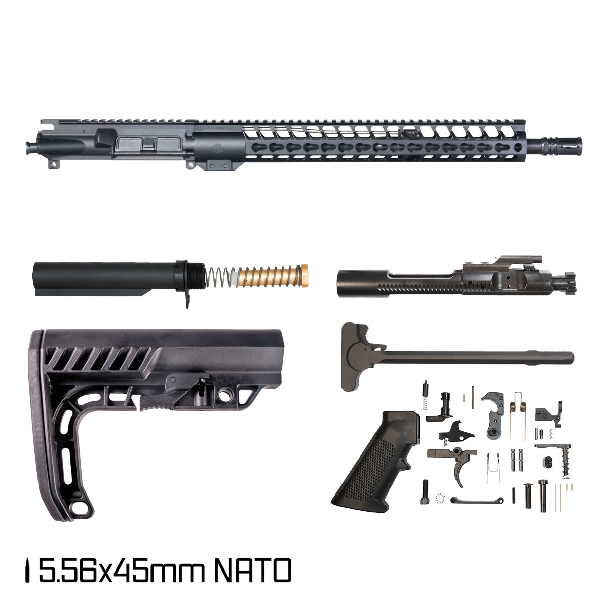 Davidson Defense Warden 16.5-inch Mid-Gas 1:7 5.56 NATO AR-15 Freefloat Keymod Handguard Rifle Full Build Kit