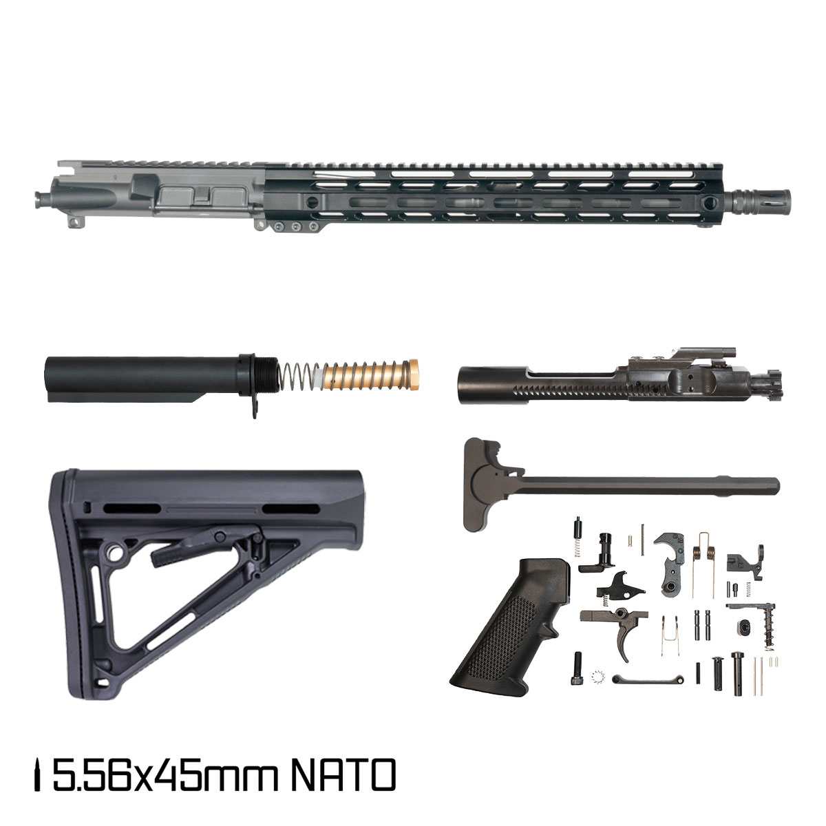 Davidson Defense Undertow 16-inch Carbine-Gas 1:7 5.56 NATO AR-15 Freefloat M-Lok Handguard Rifle Full Build Kit
