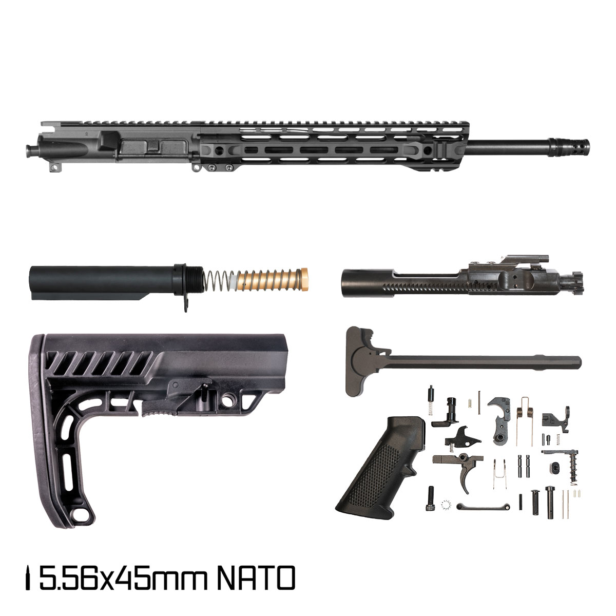 Davidson Defense Slade 5.56 w/ DTT Plan B Radial Brake 16-inch Mid-Gas 1:7 5.56 NATO AR-15 Freefloat M-Lok Handguard Rifle Full Build Kit