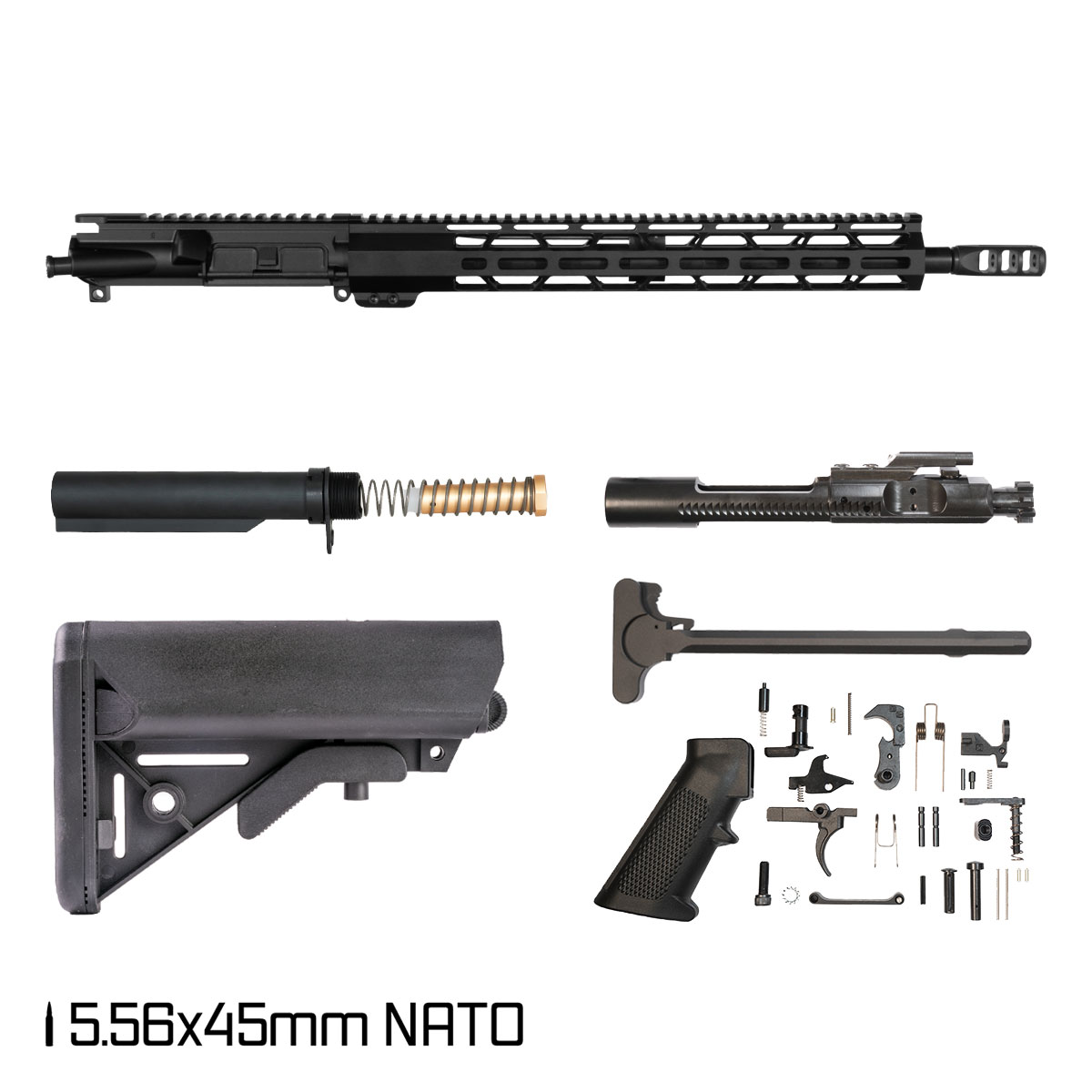 Davidson Defense Shockwave 16-inch Carbine-Gas 1:7 5.56 NATO AR-15 Freefloat M-Lok Handguard Rifle Full Build Kit