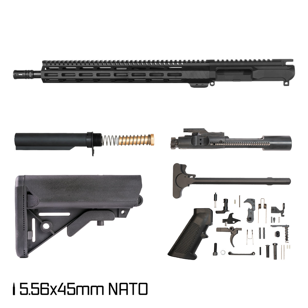Davidson Defense Left-Handed Aegis 16-inch Carbine-Gas 1:7 5.56 NATO AR-15 Freefloat M-Lok Handguard Rifle Full Build Kit