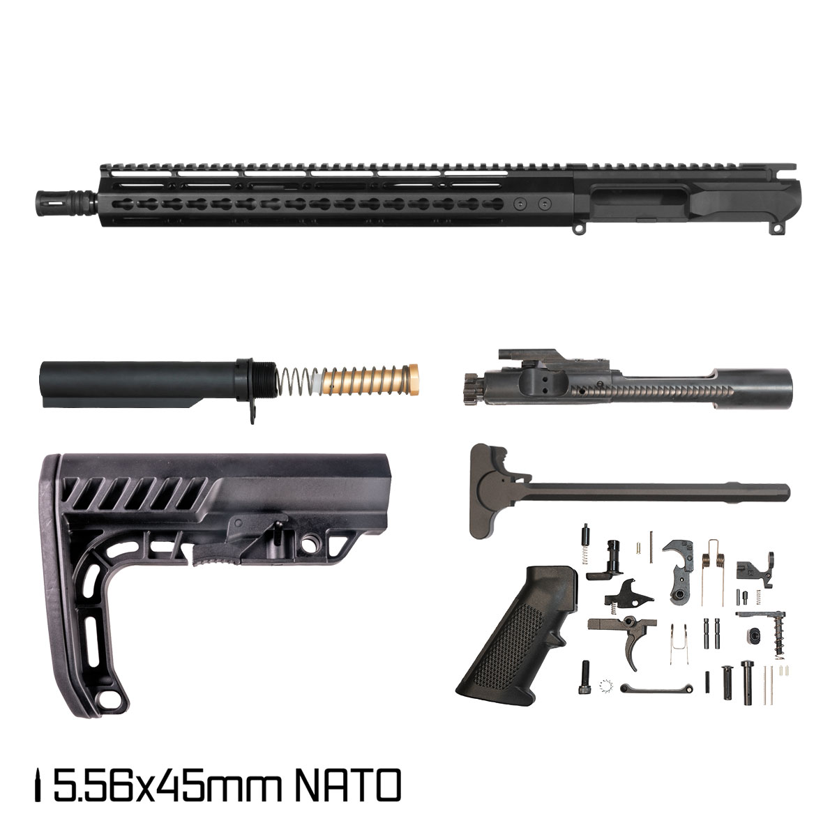 Davidson Defense Left-Handed Warden Duty 16.5-inch Mid-Gas 1:7 5.56 NATO AR-15 Freefloat KeyMod Handguard Rifle Full Build Kit