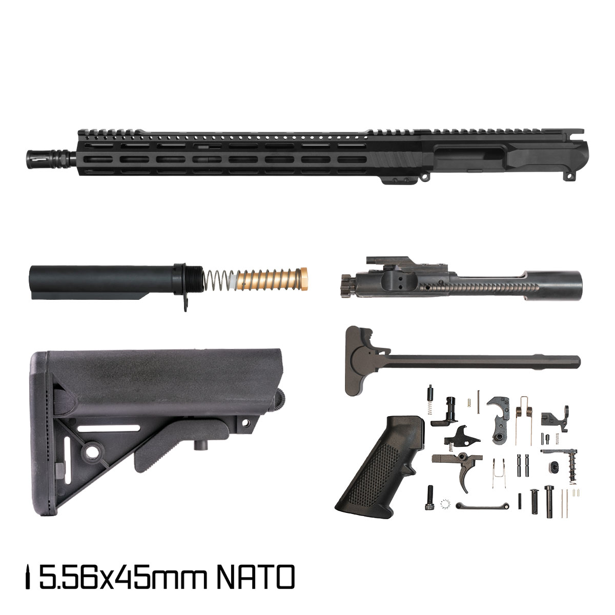 Davidson Defense Left-Handed Aegis Lightweight 16.5-inch Mid-Length-Gas 1:7 5.56 NATO AR-15 Freefloat M-Lok Handguard Rifle Full Build Kit