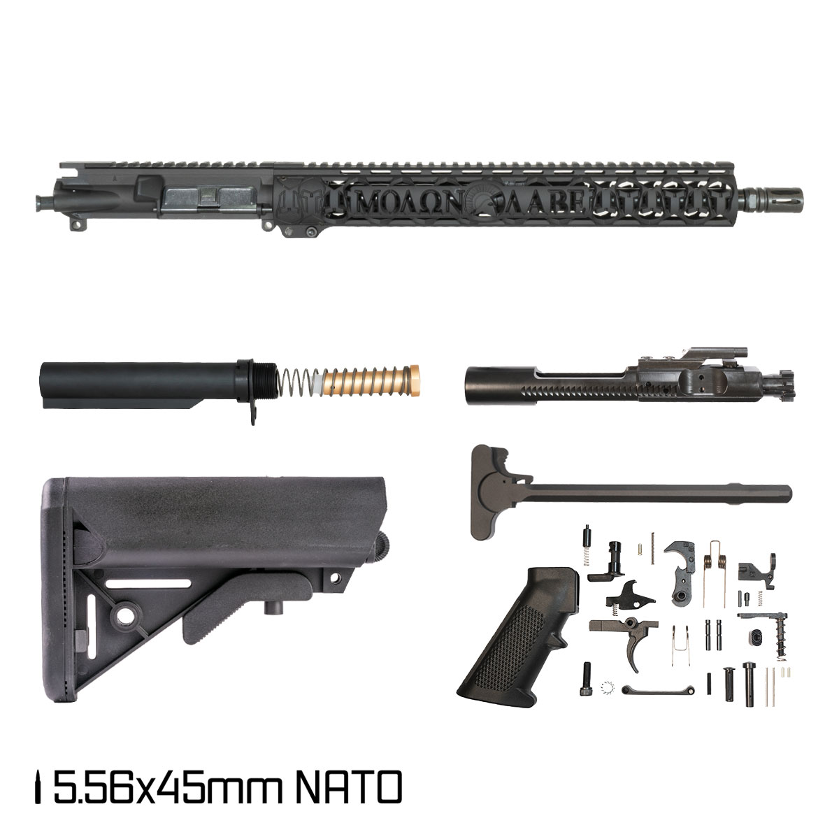 Davidson Defense Spartan's Wrath 16-inch Carbine-Gas 1:7 5.56x45mm NATO AR-15 Freefloat Picatinny & M-Lok Handguard Rifle Full Build Kit