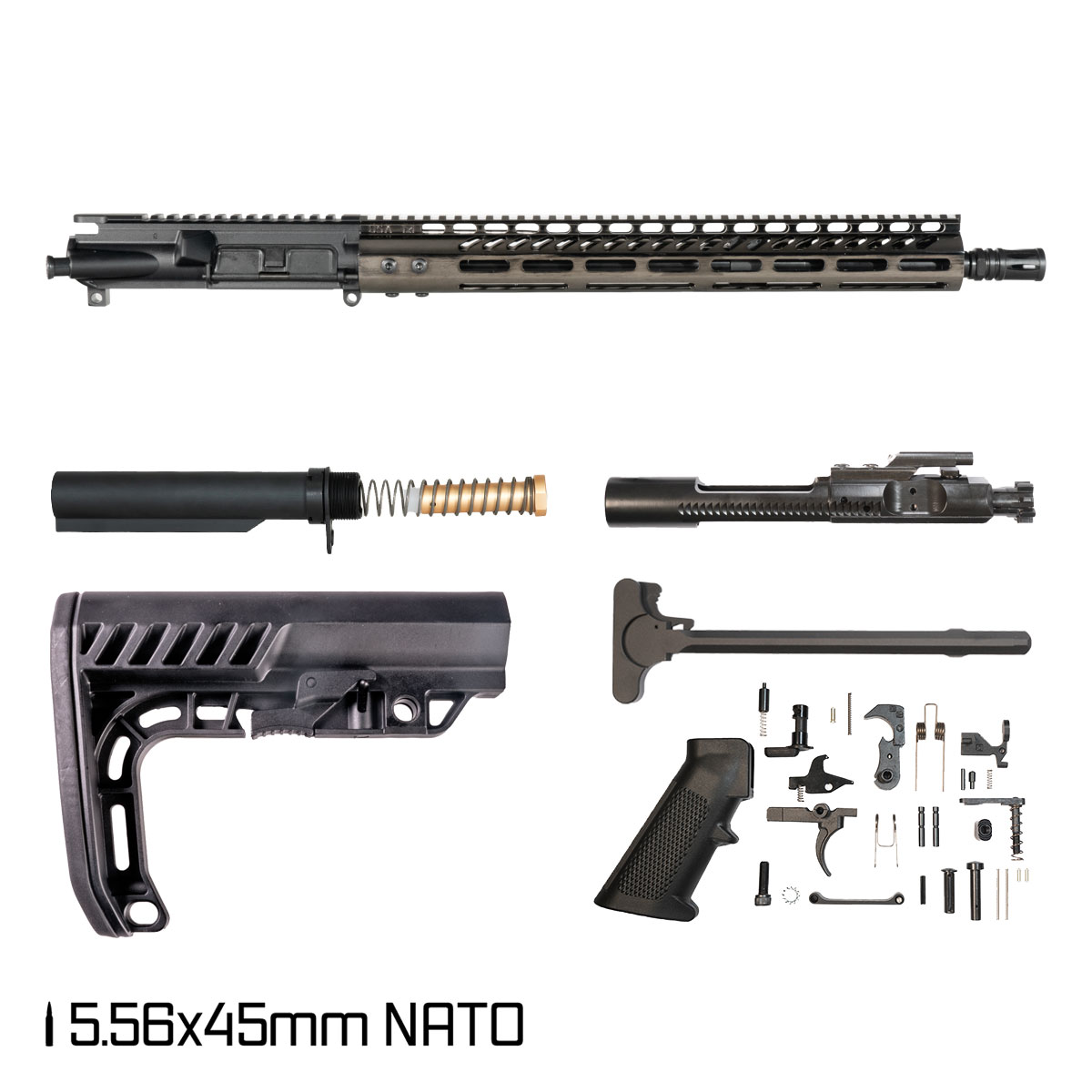 Davidson Defense Spartacus 16.5-inch Mid-Gas 1:7 5.56 NATO AR-15 M-Lok Handguard Rifle Full Build Kit