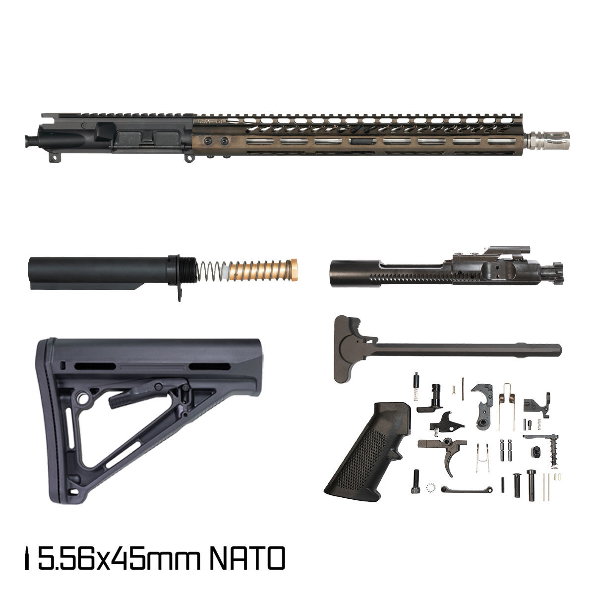 Davidson Defense Chromium 16-inch Carbine-Gas 1:8 5.56 NATO AR-15 M-Lok Handguard Rifle Full Build Kit