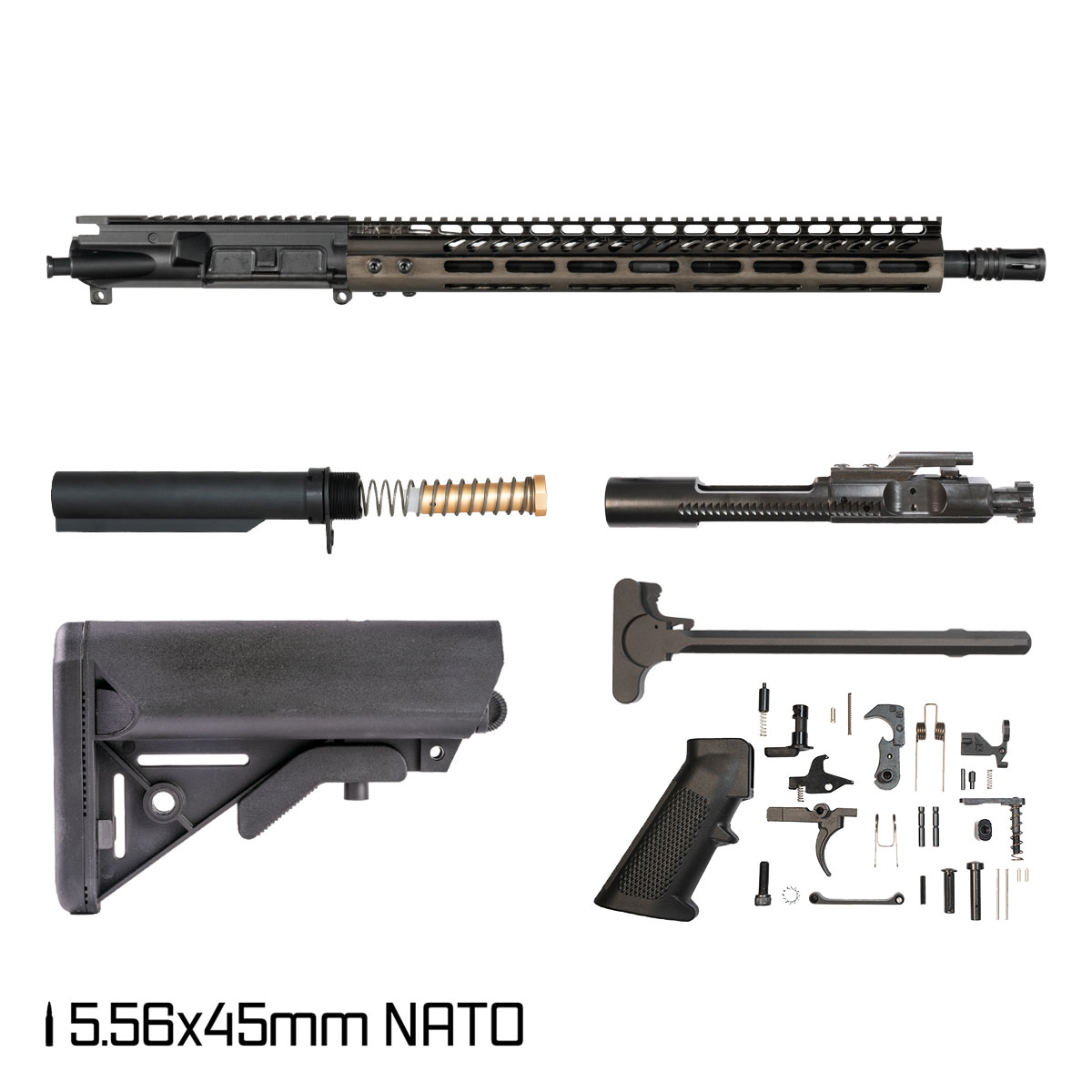 Davidson Defense Midnight 16-inch Carbine-Gas 1:7 5.56 NATO AR-15 M-Lok Rifle Full Build Kit